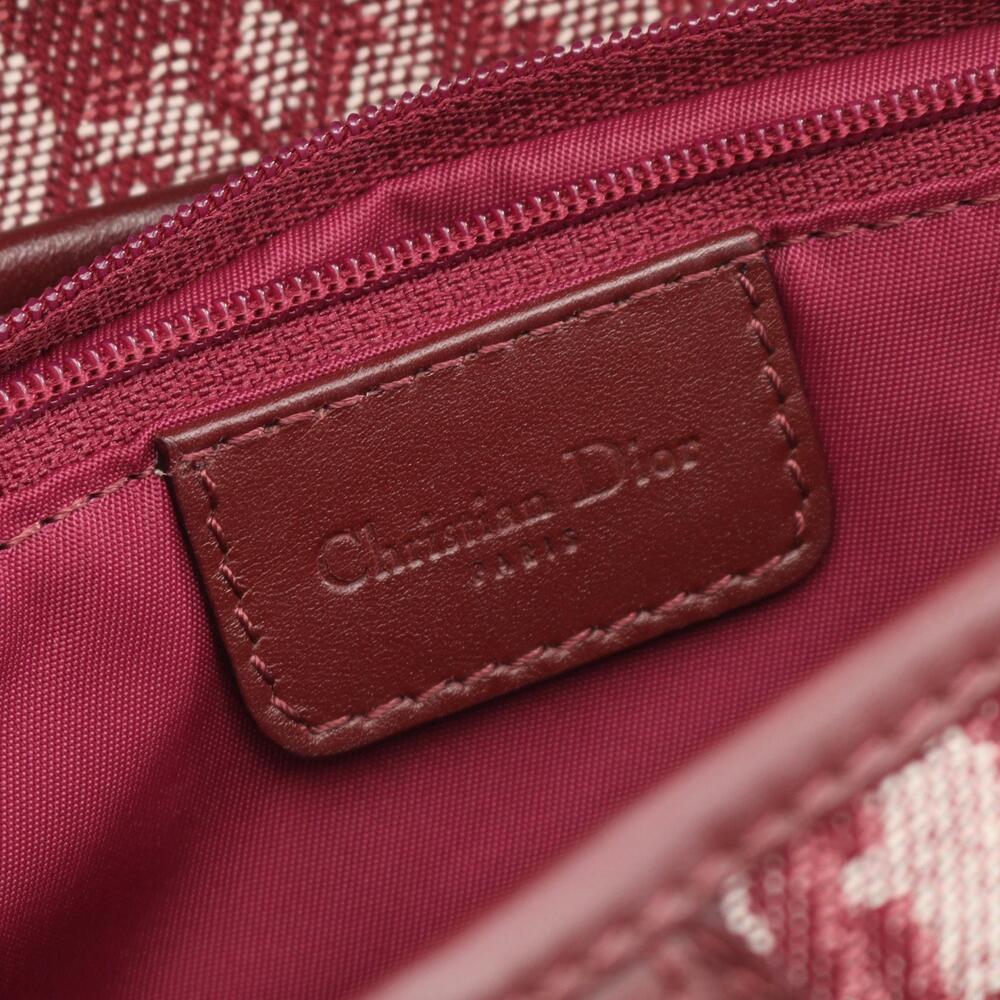 Dior Saddle Bag Handbag Canvas Leather Bordeaux Red - Picture 4 of 9